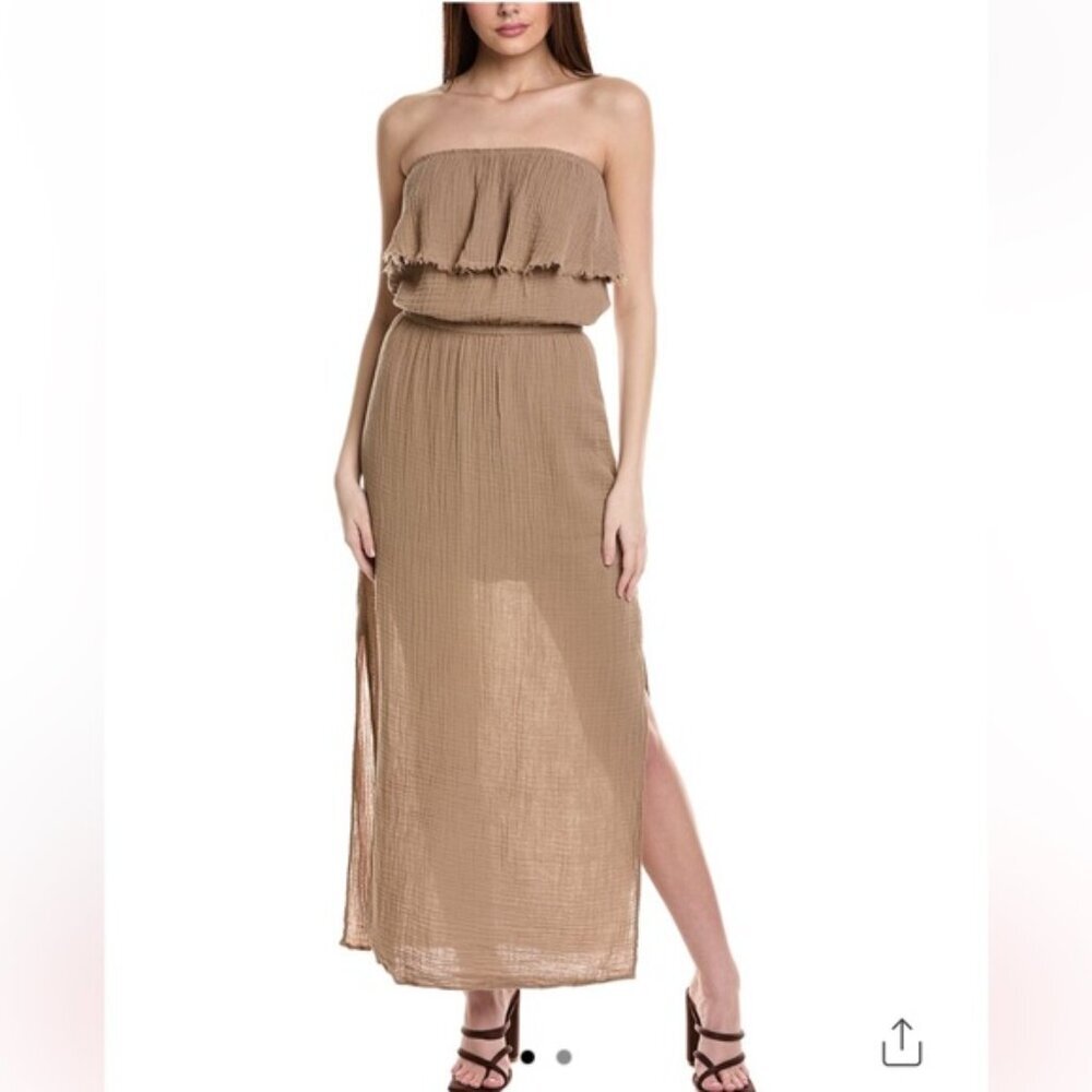 Michael Stars Tara Tube Maxi Dress in Safari‎ Brown Large